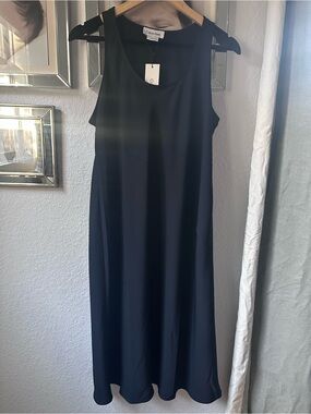 Calvin Klein Women's Black Sleeveless A-Line Dress